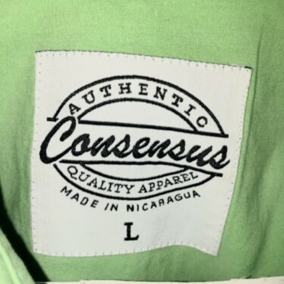 Mens Authentic Consensus Lime Green Shirt - Picture 3 of 7